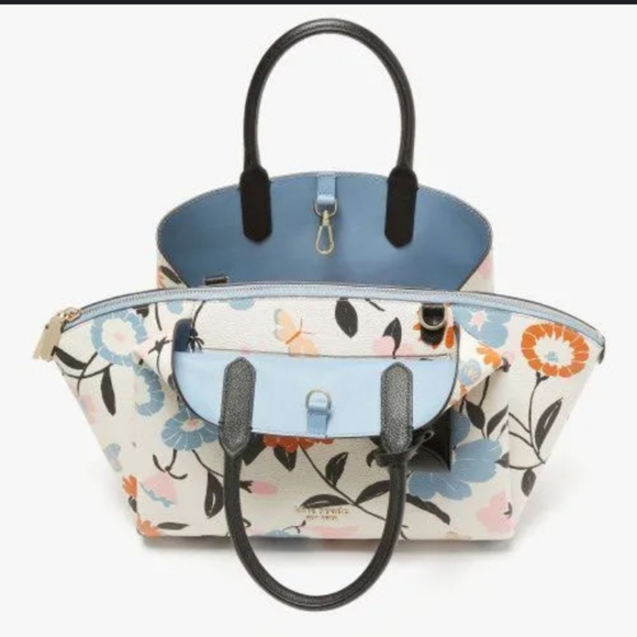 Kate Spade- Avenue Floral Garden Medium Satchel (Multicolor 🩵🩷) - Picture 5 of 15